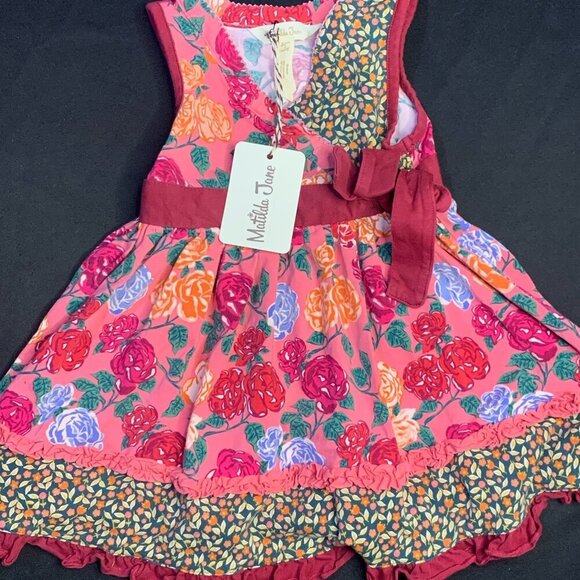 Matilda Jane Floral Kids Dress - Pink and Red